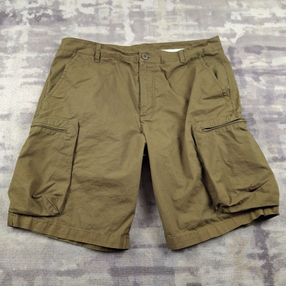 Nike Mens Cargo Shorts Khaki Olive Brown Woven Tech Utility Skate Hiking...